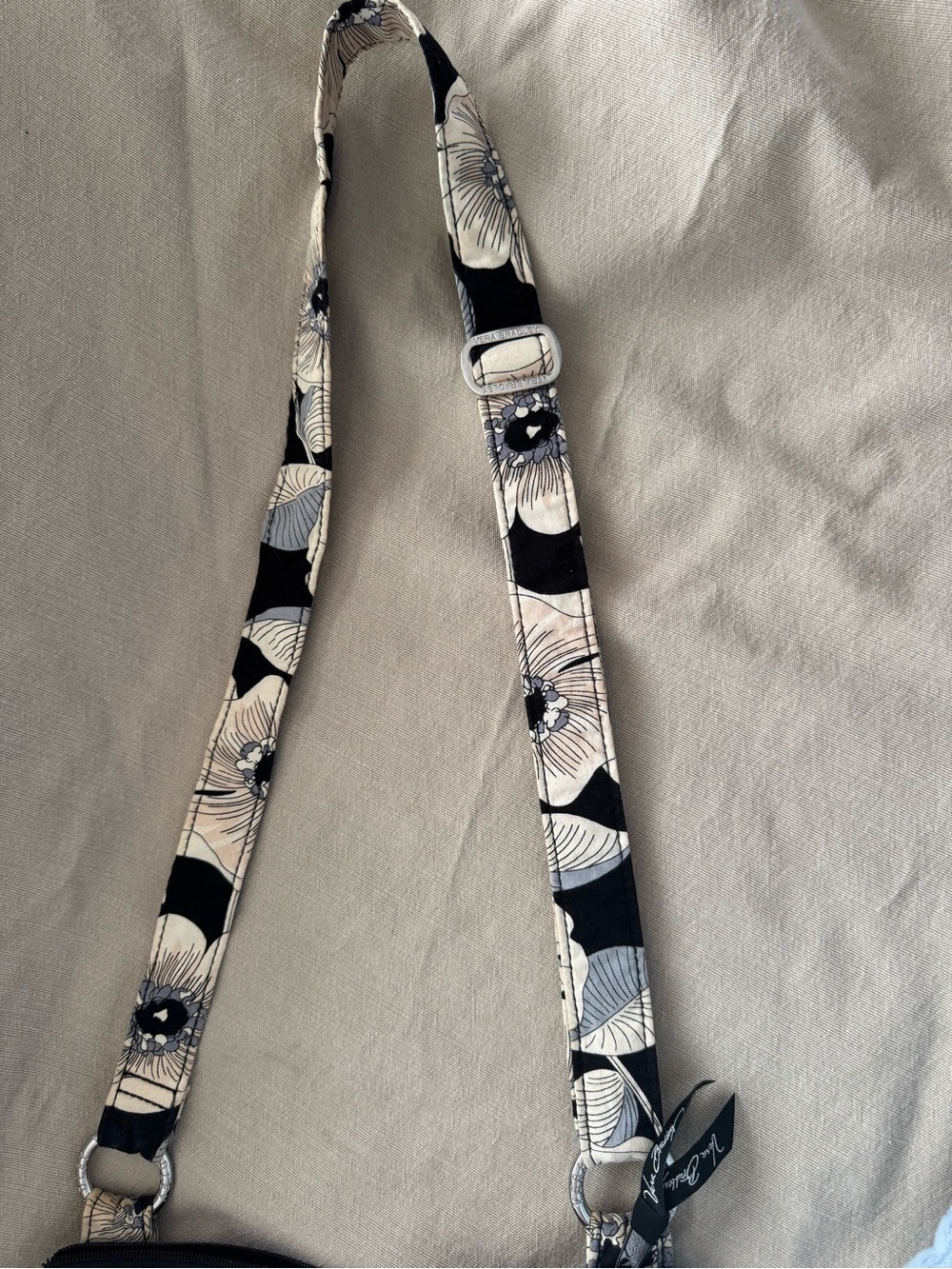 Vera Bradley Black & Cream Floral Shoulder Bag